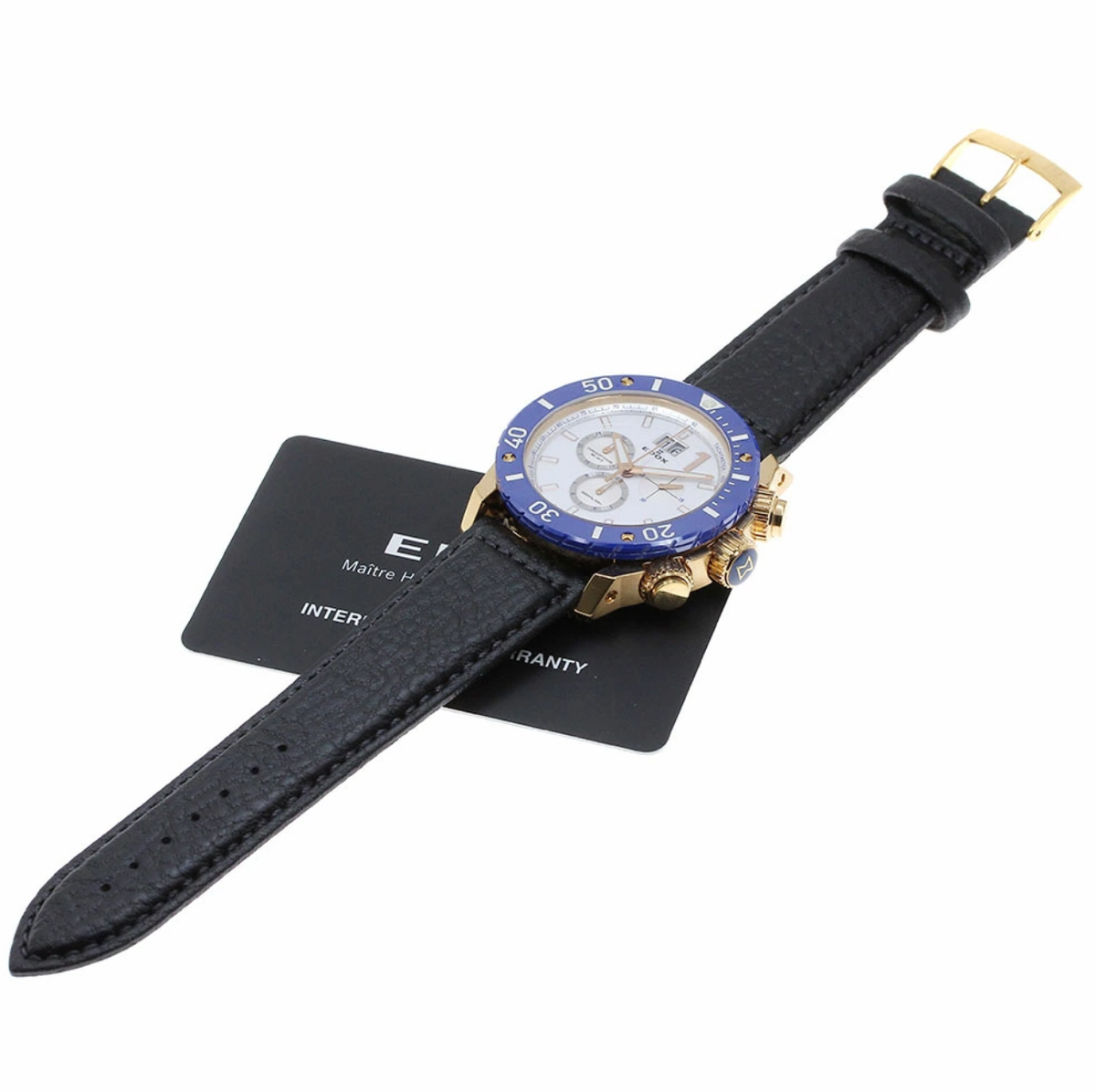 USED Excellent] EDOX 10020-37RBU-BIR Chrono Offshore1 10th Anniv