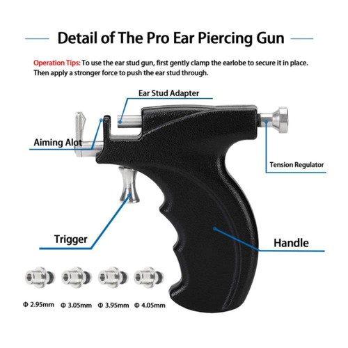 Professional Ear Piercing Kit with Stud Earrings Ear Piercing Gun Alcohol Pad - Picture 5 of 5