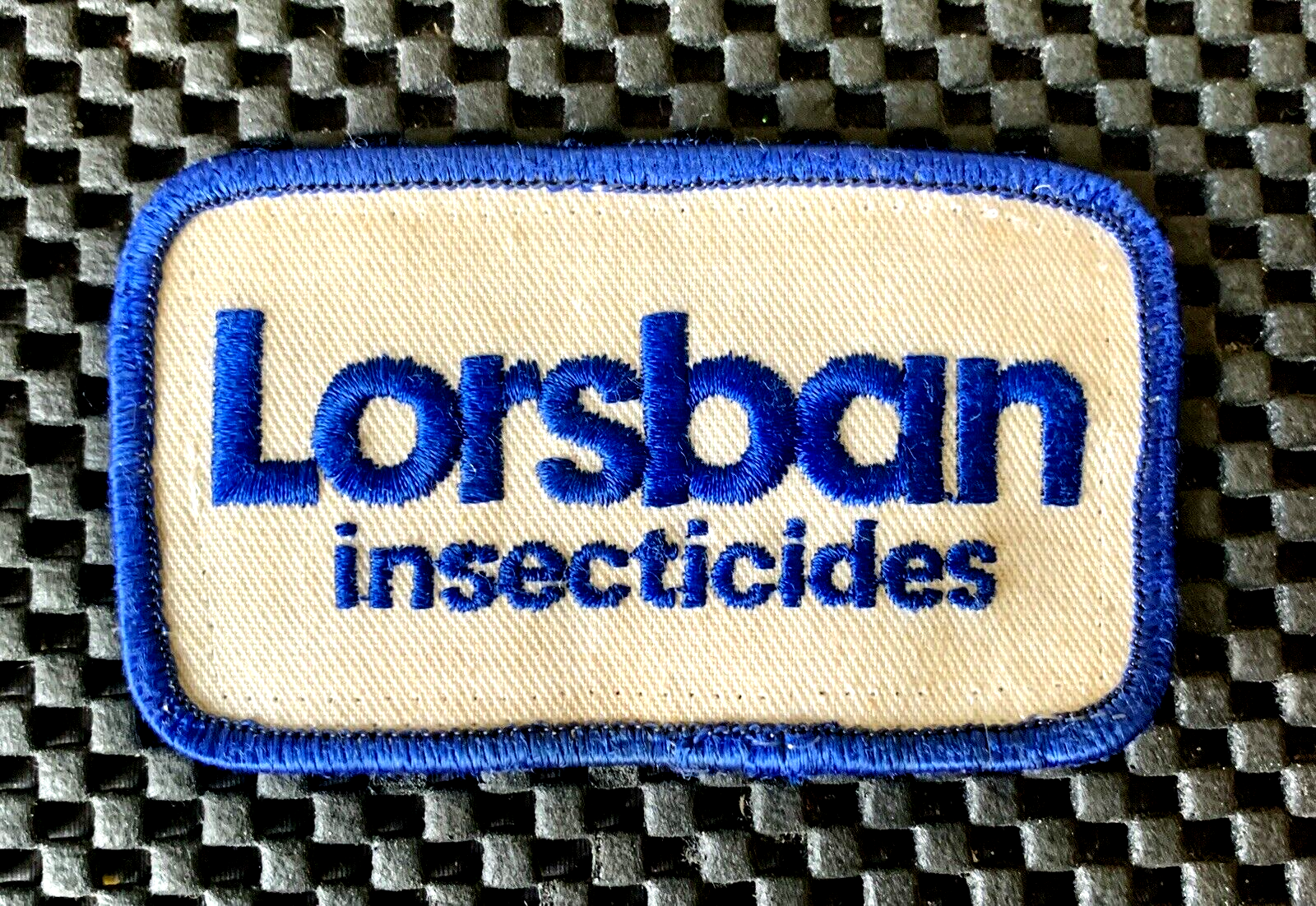LORSBAN INSECTICIDES EMBROIDERED SEW ON PATCH BANNED CHLORPYRIFOS 3 1/2 x 2
