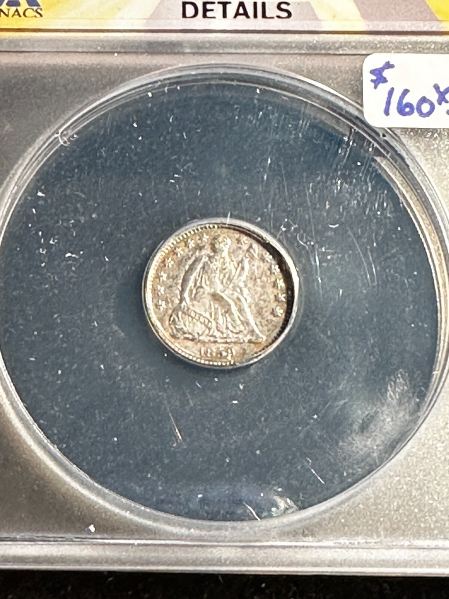 1859 O SEATED LIBERTY DIME ANACS EF 40 DETAILS CLEANED 933 | eBay