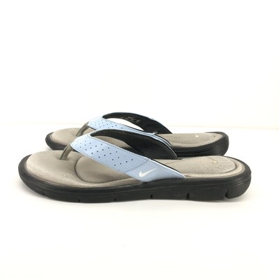 B10) Nike Womenâs Comfort Foot bed Thong Sandals Flip Flop Blue Silver Size 10 | eBay