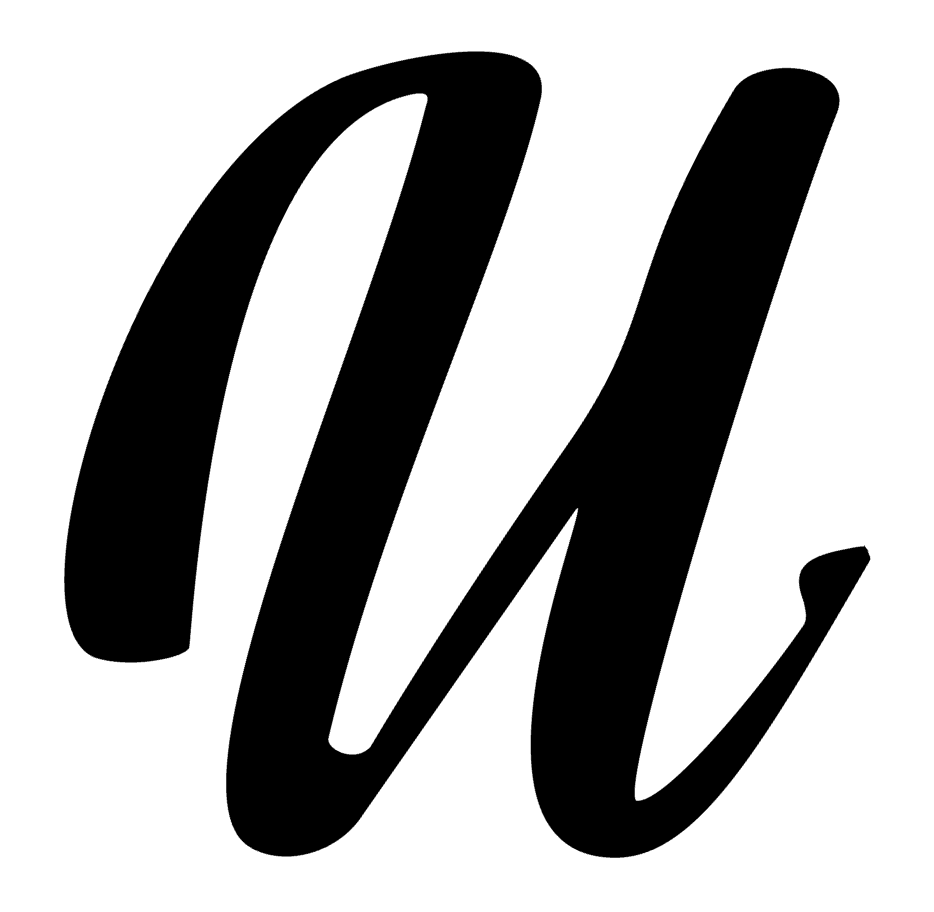 U Monogram Initial Letter Morning Font Vinyl Decal Sticker For Home Cup a1604
