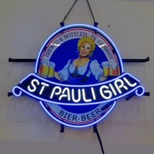US Stock St Pauli Girl Neon Sign Beer Bar Pub Cave Wall Store Decor Gift 19x15