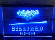 Billiard Room 3D LED Neon Light Sign Pool Snooker Table Bar Pub Club Wall Décor
