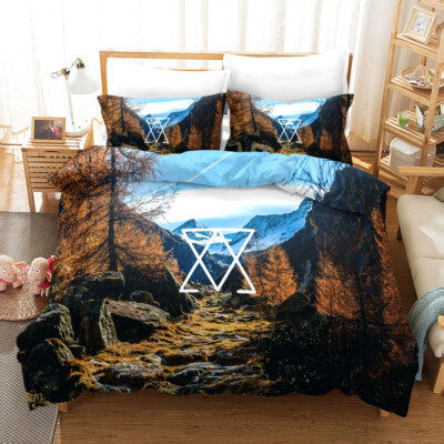 3D Mountains Sky Cloud Geometry Quilt Cover Set Bedding Sets Pillowcases