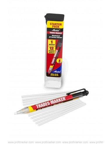 Markal Trades Marker & Refill Pack - Smooth All Surface Mechanical Grease Pencil