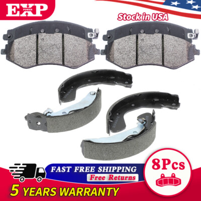Front Rear Ceramic Brake Pads & Drum Shoes Kit For Chevrolet Aveo Spark Aveo5 G3