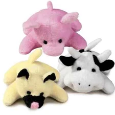 Zanies Dog Puppy Toy, Training Squeaker, Bitty Buddies, Cat White Cow Pig, 3"