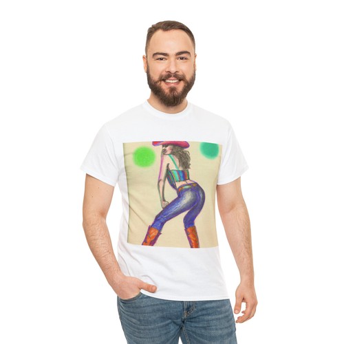 Vintage Style Disco Cowgirl Western T Shirt Unisex Adult Art Tee Cowboy Country - 第 6/25 張圖片