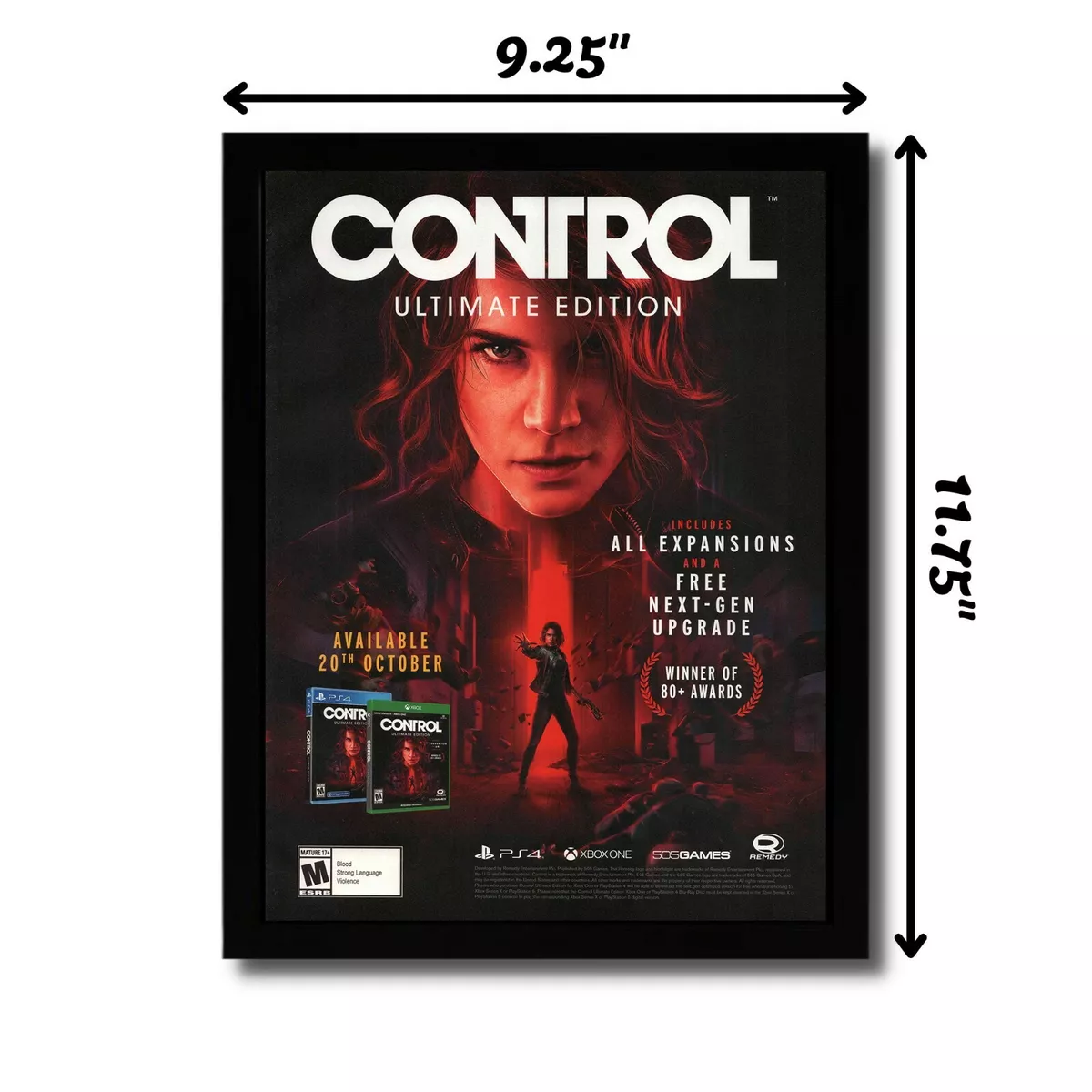 2021 CONTROL Framed Print Ad/Poster PS4 Xbox One Remedy Art Max