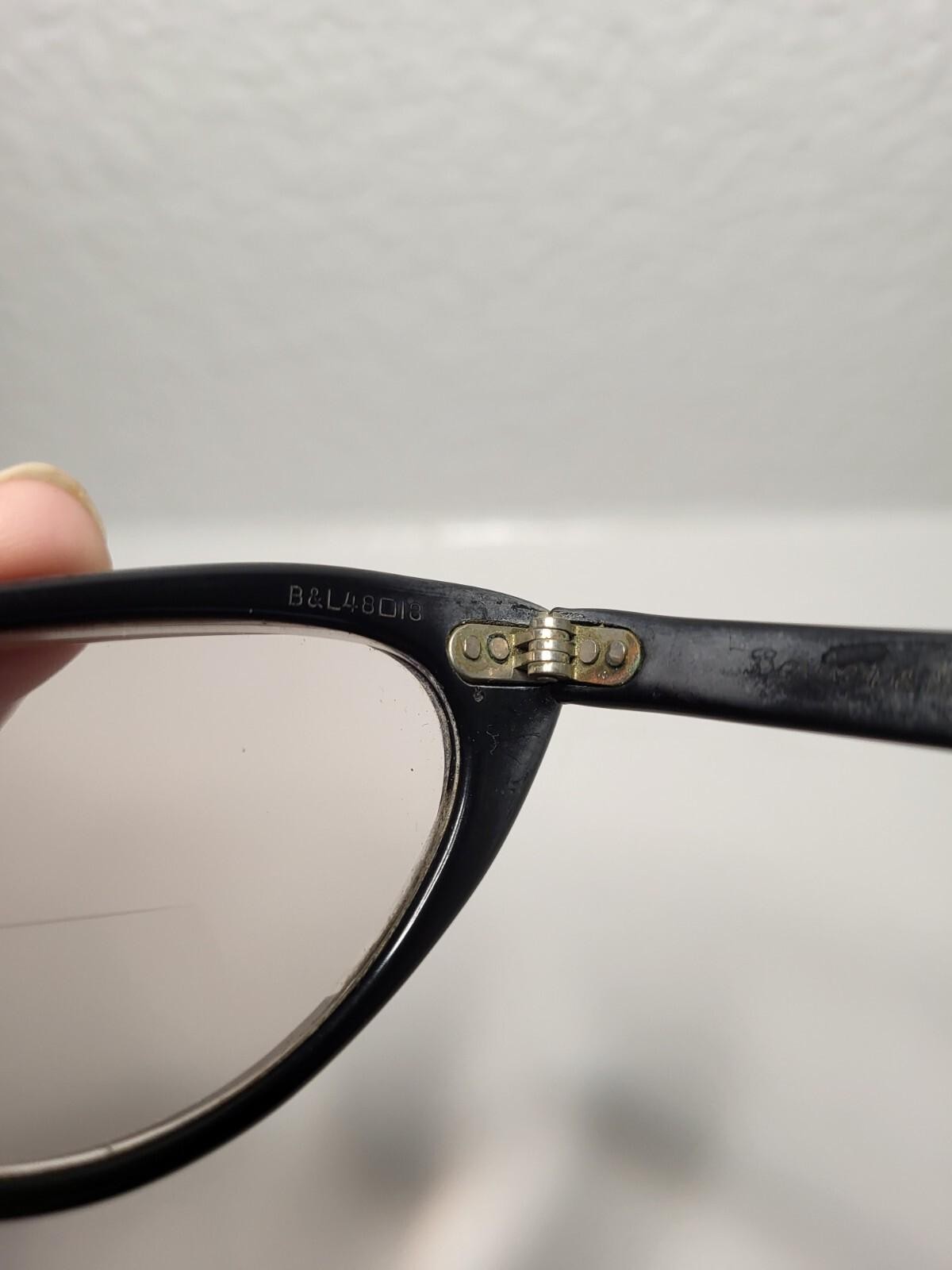 Vintage Bausch & Lomb Eyeglasses FRAME ONLY Black… - image 7