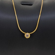 Solitäranhänger mit Schlangenkette 585/- Gelbgold 1 Diamant ca. 0,25 ct 42cm