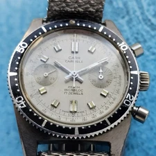 Vintage Carr Carlisle Diver's Chronograph Hand-Winding Men's Watch Landeron 248