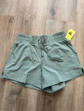 All In Motion Athletic Shorts Green Women's Quick Dry 4-Way Stretch 4" Inseam