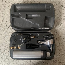 HEINE Miroflex 2 Ophthalmoscope/ Otoscope Diagnostic Set Silver BETA Handle Case