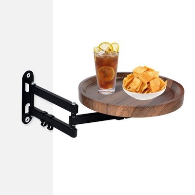 YCBTREE Wandklapptisch, 30 cm rund schwebend einziehbar mittel