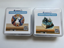 Two 'Puzzles Up' Wooden Jigsaw Puzzles -- Nature, Bird, Ocean, Ship