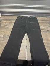 Carhartt Double Knee Rugged Flex Straight Fir Pants Womens 2 Reg Black 104296