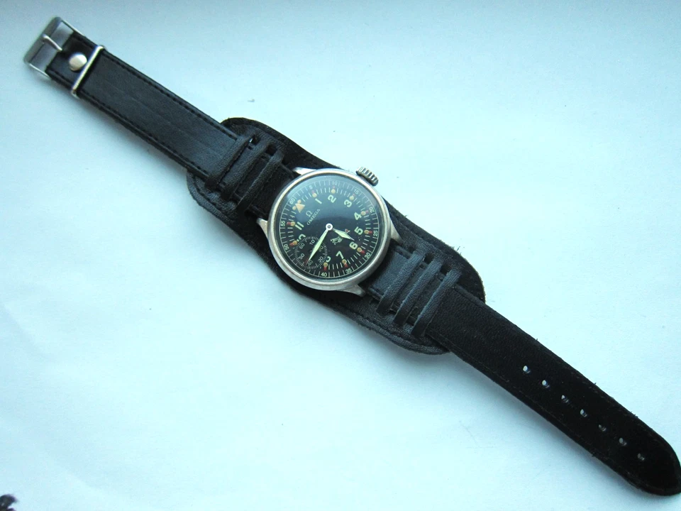 Reloj de pulsera vintage para hombre mecanismo suizo original, caja soviética 38 mm esfera militar Foto 4 de 4