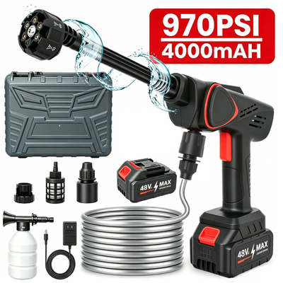 #ad Portable Wireless High Pressure Washer 6 in 1 Nozzle Foam Cannon for Car Garden $34.69