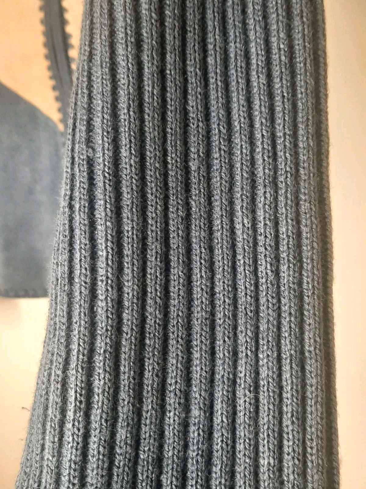 Leather Patchwork Blue Cardigan Size Medium Fall … - image 6