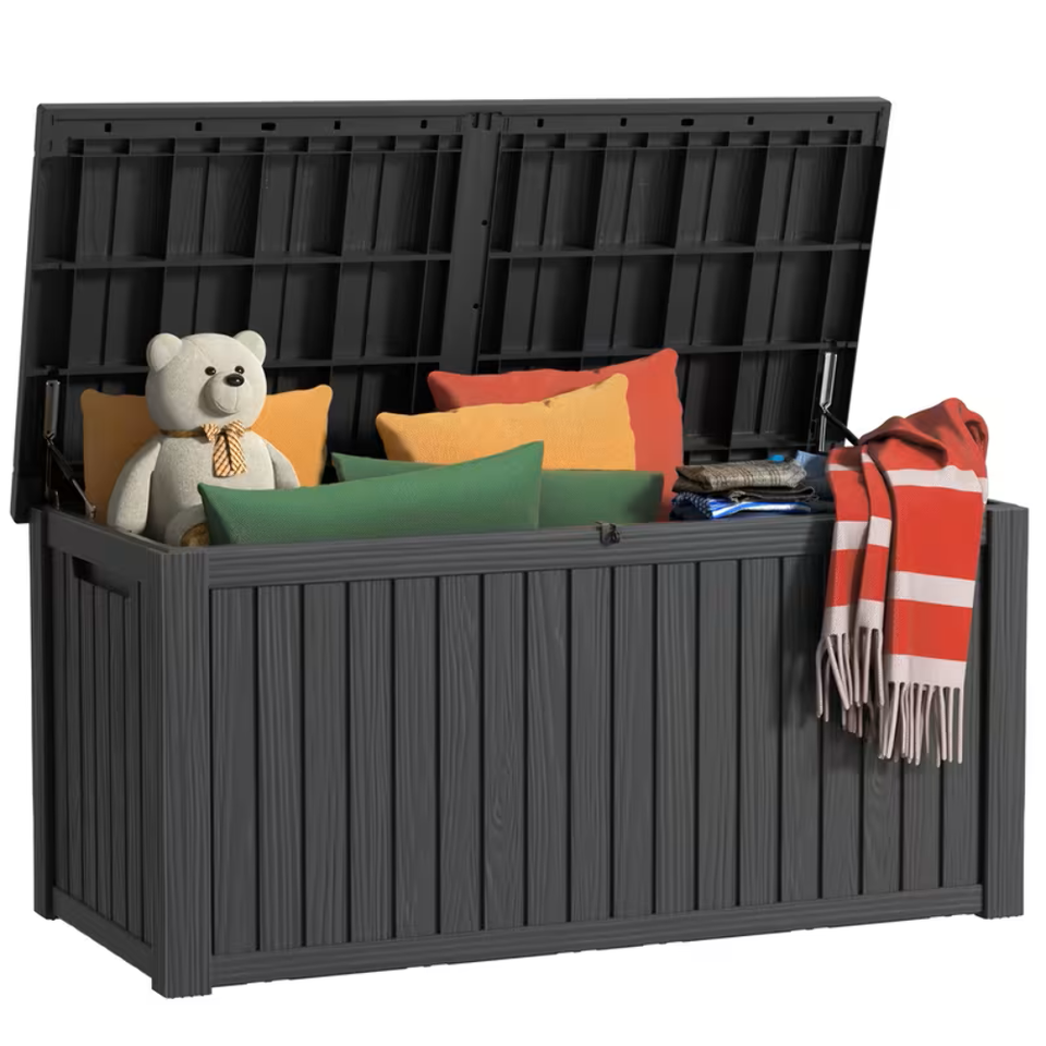 75 Gallon Heavy-Duty Outdoor Deck Box – Waterproof Patio Storage Box ...