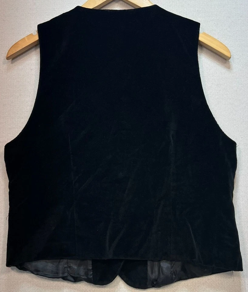 Chaleco vintage Pendleton de terciopelo con botones para mujer talla 12 pequeño negro preppy Foto 2 de 4