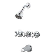 Pfister LG01-8CBC 3 Tub Shower Faucet with Metal Cross Handles, 1.8 gpm,