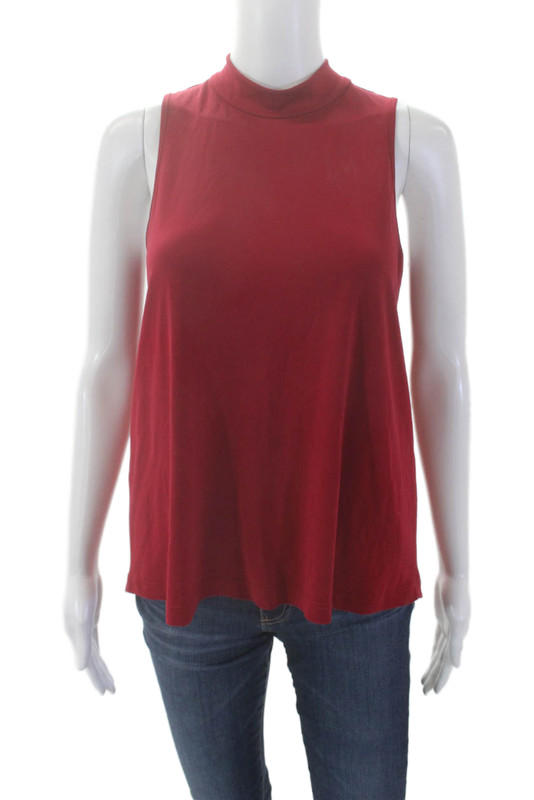 Artelier Nicole Miller Womens Sleeveless Round Neck Tank Red Size P