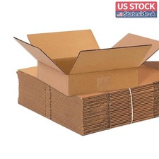25-Pack Shipping Boxes Flat 16"L x 16"W x 6"H Corrugated Cardboard Box