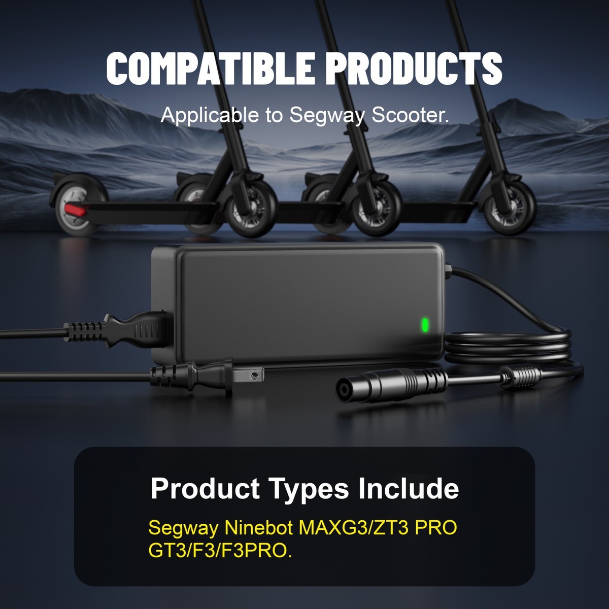 53.6V 2A Charger for48V Ninebot by Segway MAX G3, F3, GT3, ZT3 Pro