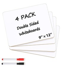 4 PCS 9x12 Inches Small Dry Erase Whiteboard Mini White Board Kids Students