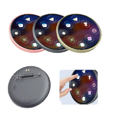 1.85inch Dynamic E-Badge HD Touchscreen Digital Photo Display Brooch Electronic 