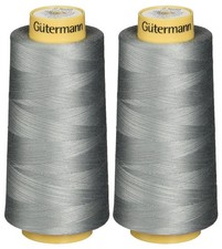 2-Pack - Gutermann Natural Cotton Thread Solids, 3281-Yard Each, Grey