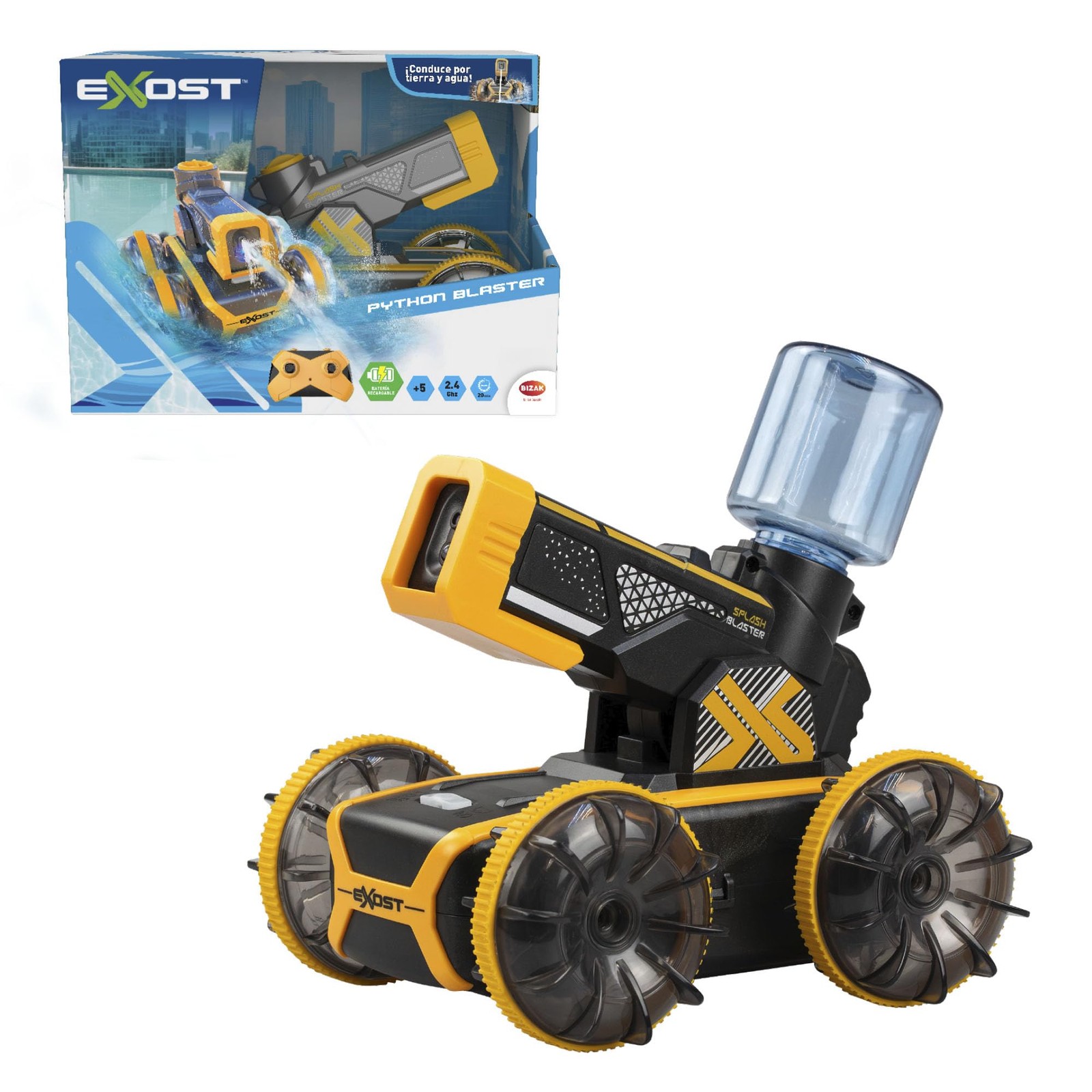 Bizak Exost Phyton Blaster Stunt Car with Water Shots and Rechargeable Battery 17290₽