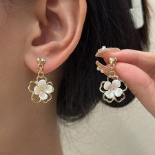 New Fashion Flower Earrings Women Drop Earring Wedding Party Casual Jewelry Gift