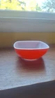 Vintage Pyrex Red Square Ovenware Bowl 410-12 oz  4 3/4" square Ex