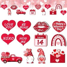 24 Pcs Valentines Tree Ornaments Wooden, Valentines Day Tree Decorations and ...