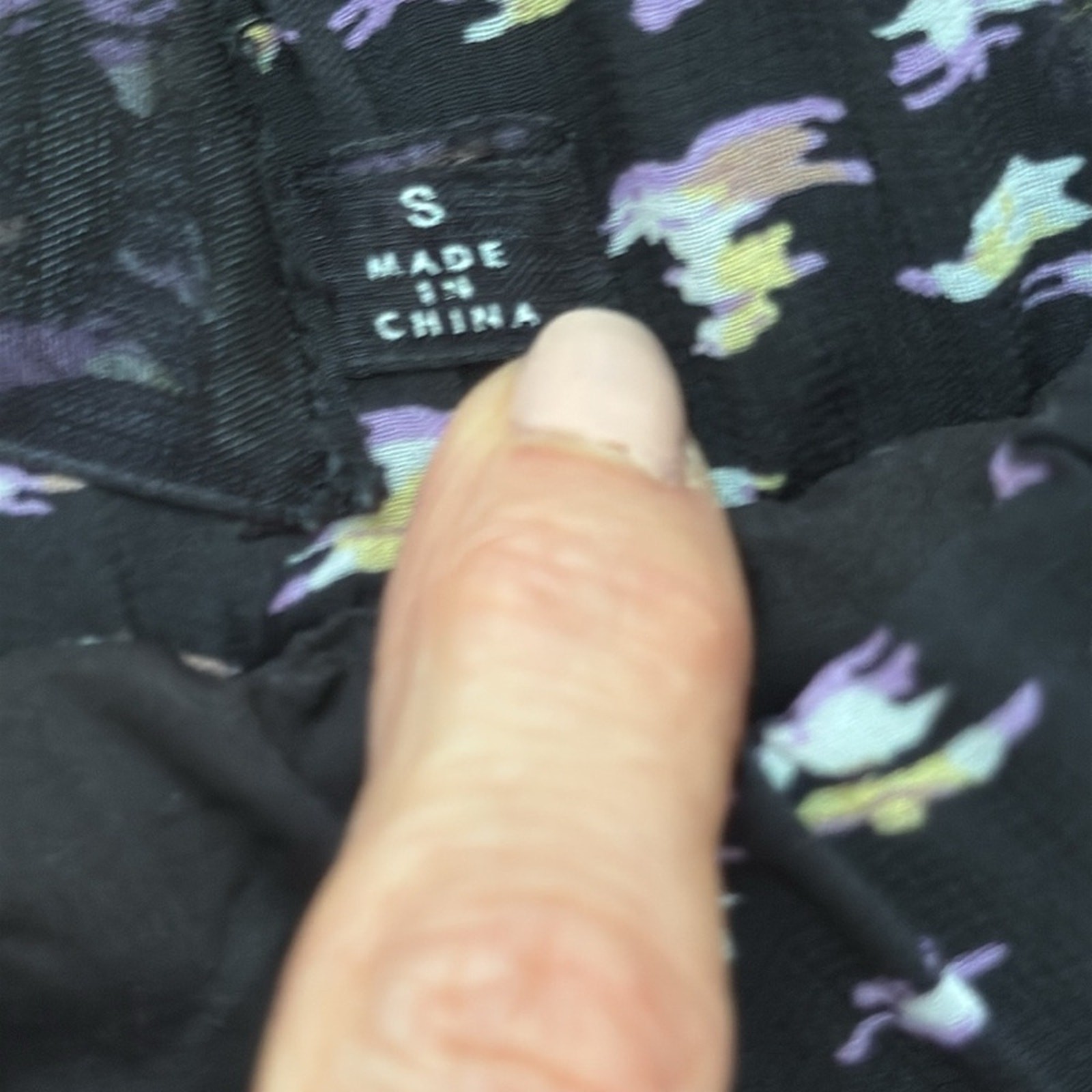 Code x Mode Black Splotch Pattern Smocked Waist S… - image 6