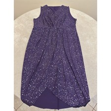 SHEIN Curve Dress Womens 2XL Purple Speckled Glitter Sleeveless V-Neck NEW!
