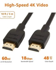 High-Speed 10 ft HDMI Cable-4K Ultra HD, 60HZ-Gold-plated connectors