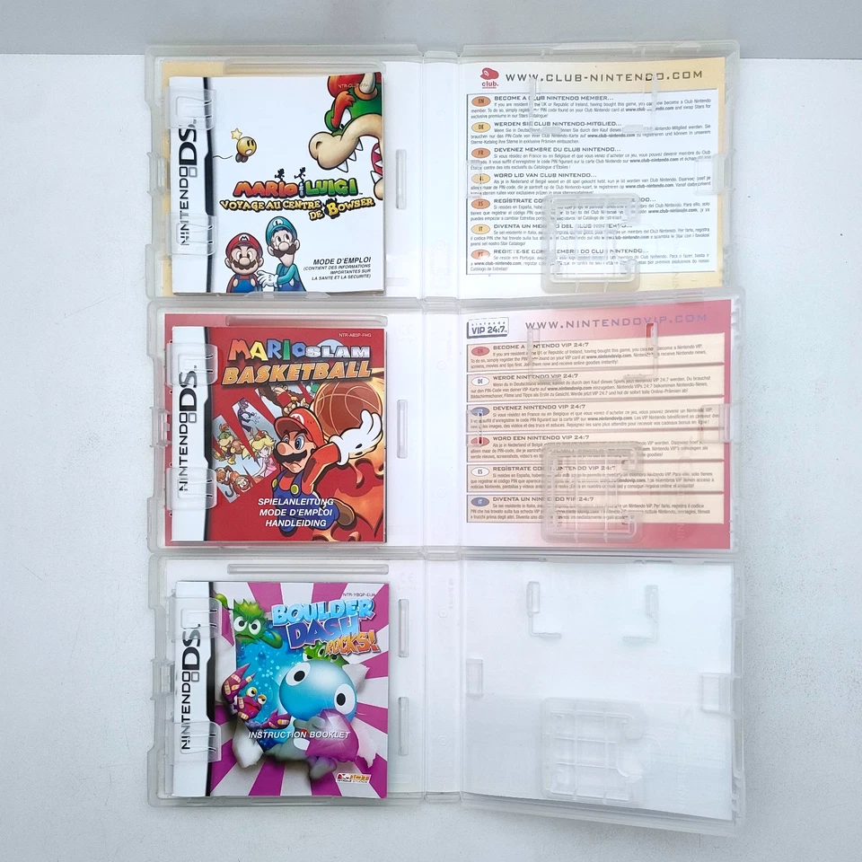 7 BOITES + NOTICES SANS JEUX / NINTENDO DS (SBK, URBZ, MARIO) TRES BON ETAT - Photo 3/4