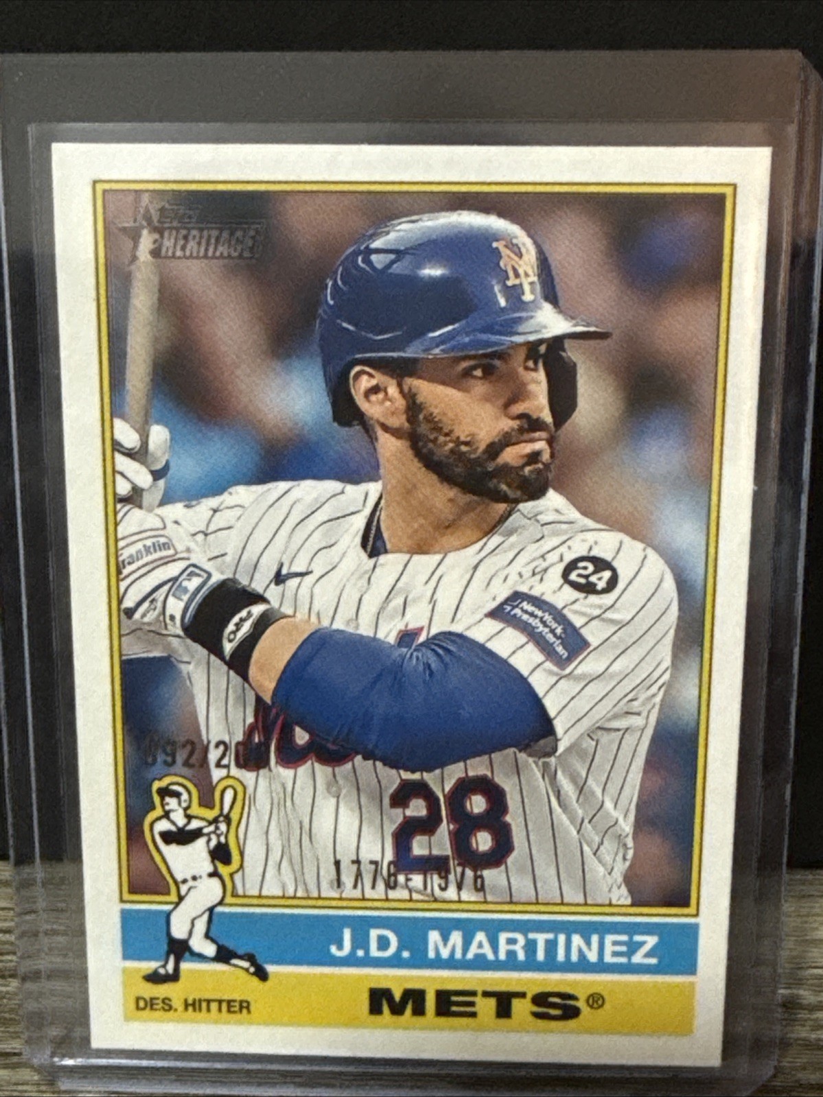 2025 Topps Heritage J.D. Martinez #316 Bi-Centenial Gold 177/200 NY Mets