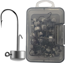 Ned Rig Jig Heads, 20 Pieces Finesse Mushroom Jig Hooks Kit for Bass Fishing 3/3