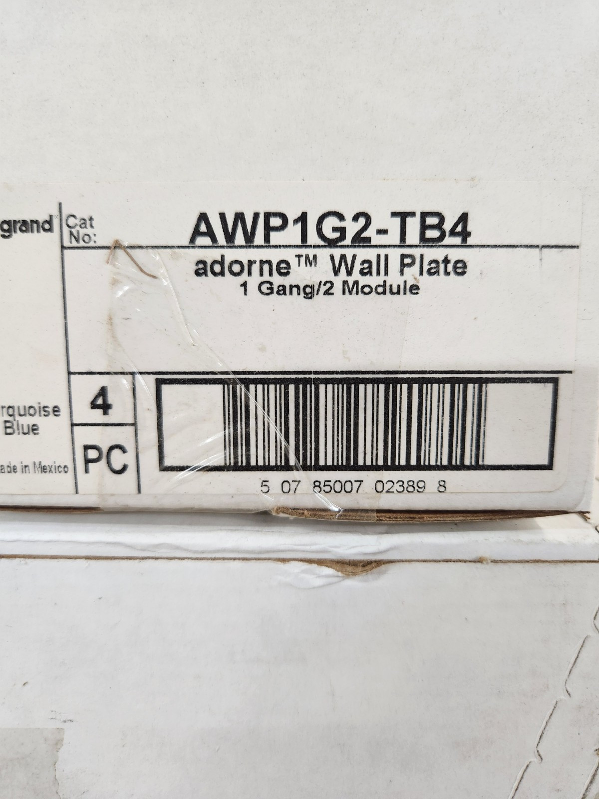Legrand Adorne Turquoise Blue 1 Gang Wall Plate Cover 4 Pieces Per Box