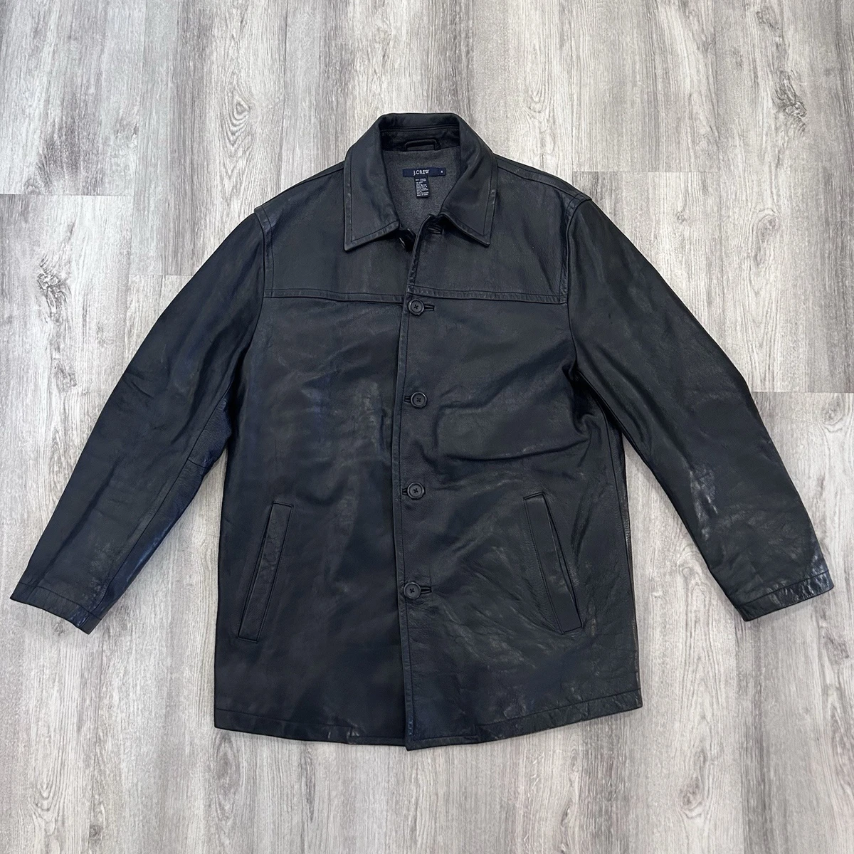 J.CREW Leather Outer Shell Black Coats, Jackets & Vests for Men