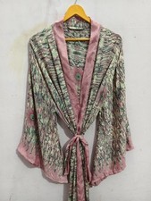 Free Size Long Silk Robe Bathing Gown For Her Night Wear, L-491