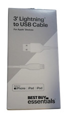 Lot 100 essentials- 3 Lightning to USB Cable For apple devices - White
