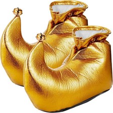 Adult Elf Shoes Jester Christmas Novelty Deluxe Costume Gold