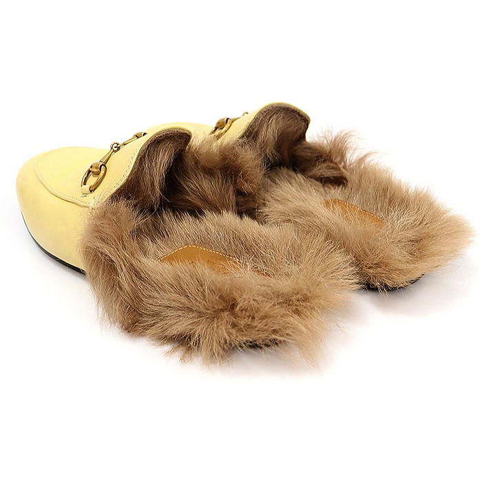 PANTOFOLA D’ORO Gucci Ciabatta mulo in pelle gialla Horsebit Princetown 36 115620504